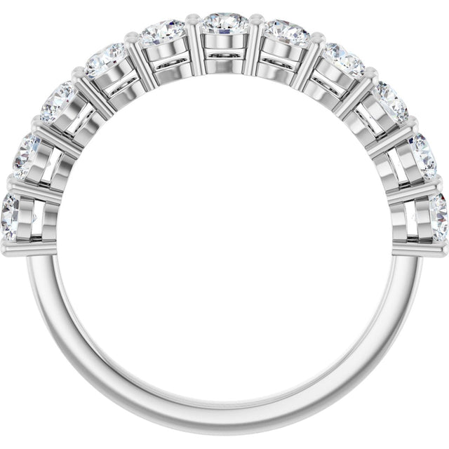 Platinum Round Natural Diamond Shared-Prong Anniversary Band – 1/4–1 CTW - view 2