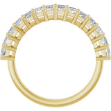 14K Gold Square Lab-Grown Diamond Shared-Prong Anniversary Band – 3/4–2 1/4 CTW - Yellow Gold - view 2
