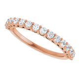 14K Gold Round Lab-Grown Diamond Shared-Prong Anniversary Band – 1/3–1/2 CTW - Rose Gold - view 5