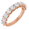 14K Gold Round Lab-Grown Diamond Shared-Prong Anniversary Band – 1–2 1/6 CTW - Rose Gold