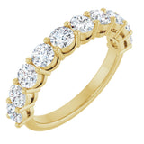 14K Gold Round Lab-Grown Diamond Shared-Prong Anniversary Band – 1–2 1/6 CTW - Yellow Gold