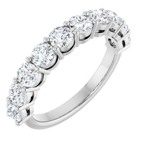 Platinum Round Lab-Grown Diamond Shared-Prong Anniversary Band – 1/3–2 1/6 CTW