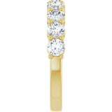 14K Gold Round Lab-Grown Diamond Shared-Prong Anniversary Band – 1–2 1/6 CTW - Yellow Gold - view 4