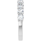 14K Gold Round Lab-Grown Diamond Shared-Prong Anniversary Band – 1–2 1/6 CTW - White Gold - view 4