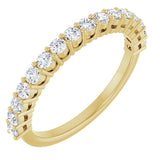 14K Gold Round Lab-Grown Diamond Shared-Prong Anniversary Band – 1/3–1/2 CTW - Yellow Gold
