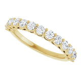 14K Gold Round Natural Diamond Shared-Prong Anniversary Band – 1/3–3/4 CTW - Yellow Gold - view 5