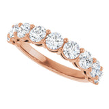 14K Gold Round Lab-Grown Diamond Shared-Prong Anniversary Band – 1–2 1/6 CTW - Rose Gold - view 5