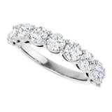 14K Gold Round Lab-Grown Diamond Shared-Prong Anniversary Band – 1–2 1/6 CTW - White Gold - view 5