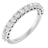 14K Gold Round Lab-Grown Diamond Shared-Prong Anniversary Band – 1/3–1/2 CTW - White Gold