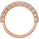 14K Gold Round Lab-Grown Diamond Shared-Prong Anniversary Band – 1–2 1/6 CTW - Rose Gold - view 2