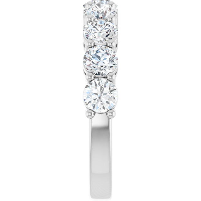 Platinum Round Lab-Grown Diamond Shared-Prong Anniversary Band – 1/3–2 1/6 CTW - view 4