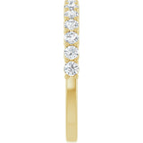 14K Gold Round Natural Diamond Shared-Prong Anniversary Band – 1/3–3/4 CTW - Yellow Gold - view 4