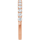 14K Gold Round Lab-Grown Diamond Shared-Prong Anniversary Band – 1/3–1/2 CTW - Rose Gold - view 4