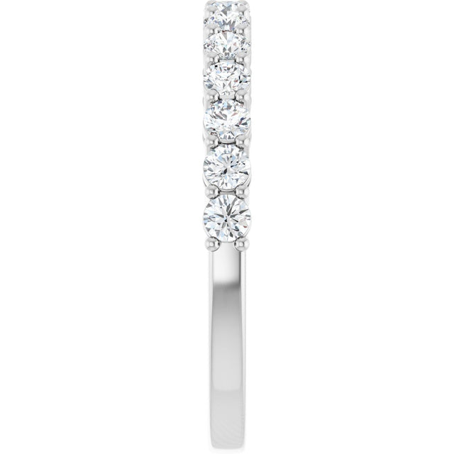 Platinum Round Natural Diamond Shared-Prong Anniversary Band – 1/4–1 CTW - view 4