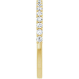 14K Gold Round Natural Diamond Shared-Prong Anniversary Band – 1/3–3/4 CTW - Yellow Gold - view 4