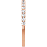 14K Gold Round Natural Diamond Shared-Prong Anniversary Band – 1/3–3/4 CTW - Rose Gold - view 4