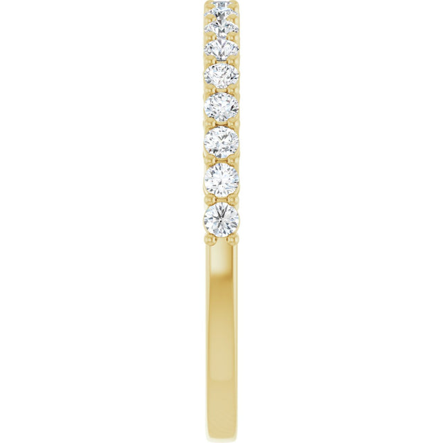 14K Gold Round Lab-Grown Diamond Shared-Prong Anniversary Band – 1/3–1/2 CTW - Yellow Gold - view 4