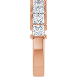 14K Gold Square Lab-Grown Diamond Shared-Prong Anniversary Band – 3/4–2 1/4 CTW - Rose Gold - view 4