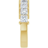 14K Gold Square Lab-Grown Diamond Shared-Prong Anniversary Band – 3/4–2 1/4 CTW - Yellow Gold - view 4