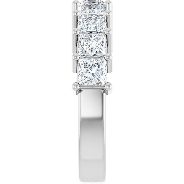 Platinum Square Lab-Grown Diamond Shared-Prong Anniversary Band – 3/4–2 1/4 CTW - view 4