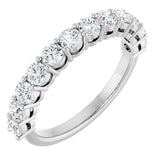 14K Gold Round Lab-Grown Diamond Shared-Prong Anniversary Band – 1–2 1/6 CTW - White Gold