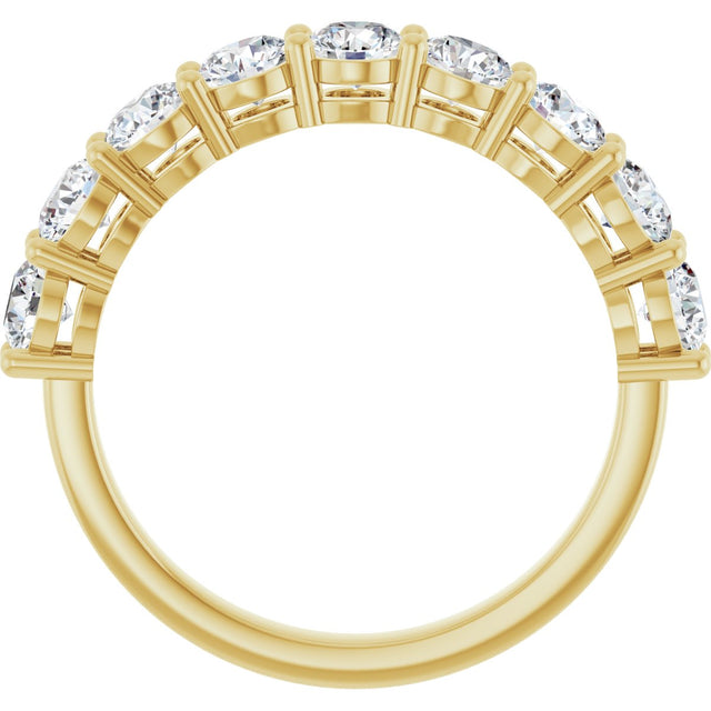 14K Gold Round Lab-Grown Diamond Shared-Prong Anniversary Band – 1–2 1/6 CTW - Yellow Gold - view 2