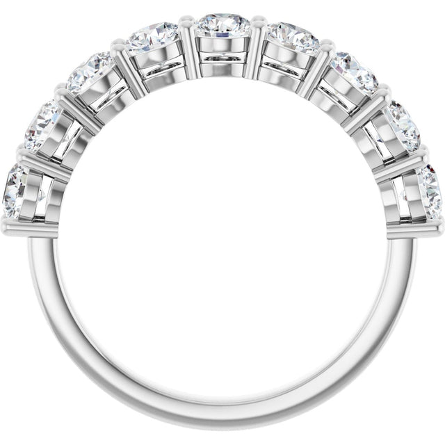 Platinum Round Lab-Grown Diamond Shared-Prong Anniversary Band – 1/3–2 1/6 CTW - view 2