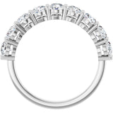 14K Gold Round Lab-Grown Diamond Shared-Prong Anniversary Band – 1–2 1/6 CTW - White Gold - view 2