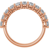 14K Gold Oval Lab-Grown Diamond Shared-Prong Anniversary Band – 5x3 mm Stones - Rose Gold - view 2