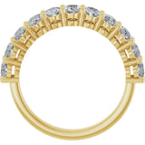14K Gold Oval Lab-Grown Diamond Shared-Prong Anniversary Band – 5x3 mm Stones - Yellow Gold - view 2