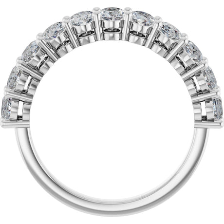 Platinum Oval Lab-Grown Diamond Shared-Prong Anniversary Band – 5x3 mm Stones - view 2