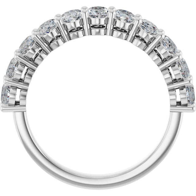 Platinum Oval Lab-Grown Diamond Shared-Prong Anniversary Band – 5x3 mm Stones - view 2