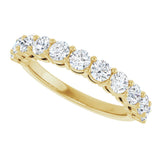 14K Gold Round Lab-Grown Diamond Shared-Prong Anniversary Band – 1–2 1/6 CTW - Yellow Gold - view 5