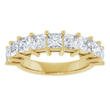 14K Gold Square Lab-Grown Diamond Shared-Prong Anniversary Band – 3/4–2 1/4 CTW - Yellow Gold - view 3