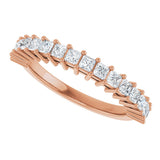 14K Gold Square Lab-Grown Diamond Shared-Prong Anniversary Band – 3/4–2 1/4 CTW - Rose Gold - view 5