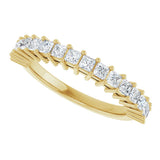 14K Gold Square Lab-Grown Diamond Shared-Prong Anniversary Band – 3/4–2 1/4 CTW - Yellow Gold - view 5