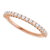 14K Gold Round Natural Diamond Shared-Prong Anniversary Band – 1/3–3/4 CTW - Rose Gold - view 5
