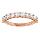 14K Gold Round Lab-Grown Diamond Shared-Prong Anniversary Band – 1–2 1/6 CTW - Rose Gold - view 3