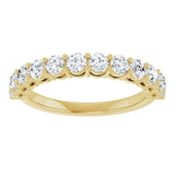 14K Gold Round Lab-Grown Diamond Shared-Prong Anniversary Band – 1–2 1/6 CTW - Yellow Gold - view 3