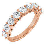 14K Gold Round Lab-Grown Diamond Shared-Prong Anniversary Band – 1–2 1/6 CTW - Rose Gold