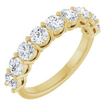 14K Gold Round Lab-Grown Diamond Shared-Prong Anniversary Band – 1–2 1/6 CTW - Yellow Gold
