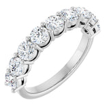 14K Gold Round Lab-Grown Diamond Shared-Prong Anniversary Band – 1–2 1/6 CTW - White Gold