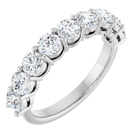 Platinum Round Lab-Grown Diamond Shared-Prong Anniversary Band – 1/3–2 1/6 CTW