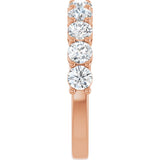 14K Gold Round Lab-Grown Diamond Shared-Prong Anniversary Band – 1–2 1/6 CTW - Rose Gold - view 4
