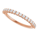 14K Gold Round Lab-Grown Diamond Shared-Prong Anniversary Band – 1/3–1/2 CTW - Rose Gold - view 5