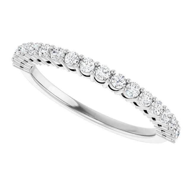 Platinum Round Natural Diamond Shared-Prong Anniversary Band – 1/4–1 CTW - view 5