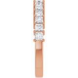 14K Gold Square Lab-Grown Diamond Shared-Prong Anniversary Band – 3/4–2 1/4 CTW - Rose Gold - view 4