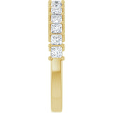 14K Gold Square Lab-Grown Diamond Shared-Prong Anniversary Band – 3/4–2 1/4 CTW - Yellow Gold - view 4