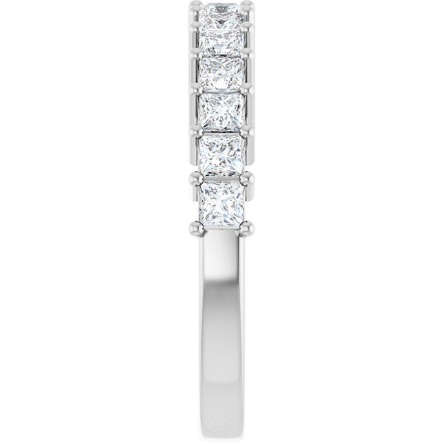 Platinum Square Lab-Grown Diamond Shared-Prong Anniversary Band – 3/4–2 1/4 CTW - view 4