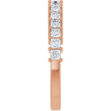 14K Gold Square Lab-Grown Diamond Shared-Prong Anniversary Band – 3/4–2 1/4 CTW - Rose Gold - view 4